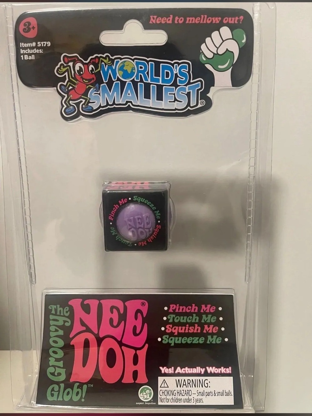 💜 World’s Smallest NeeDoh – Purple Groovy Glob | NEW & Sealed | Super Impulse 💜